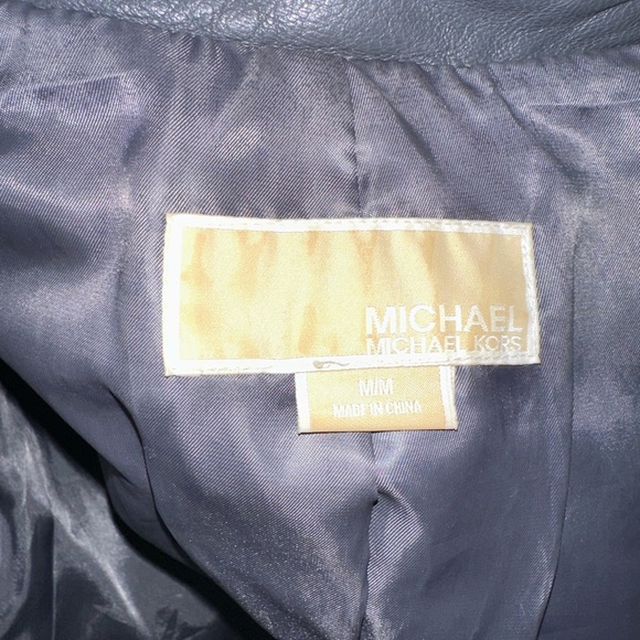 Michael Kors Women's Gray Leather Jacket - Picture 5 of 5
